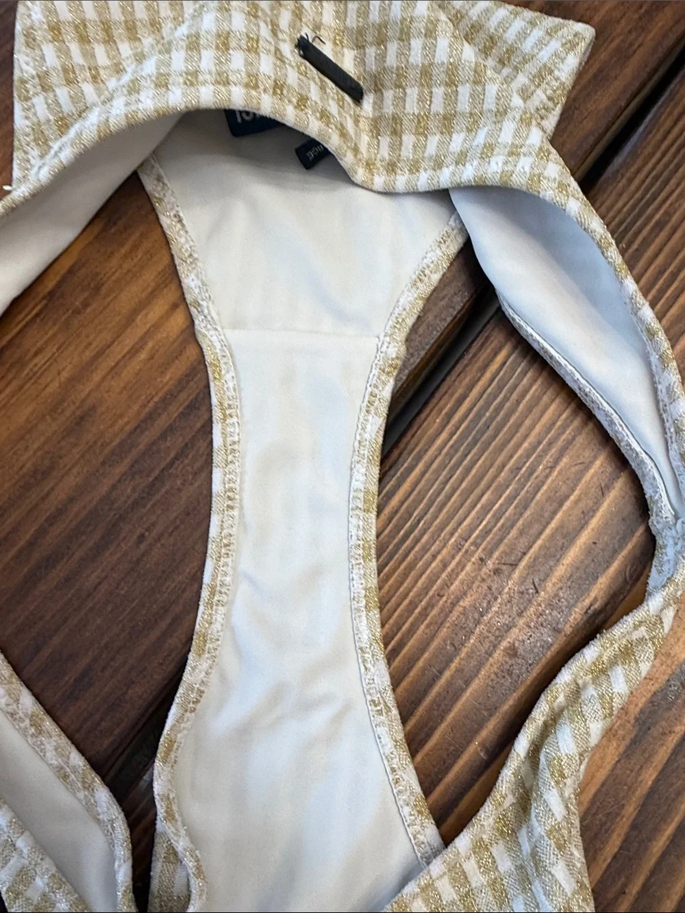 Triangl swimwear gold/white bandeau 2 pc. XL. EUC.
